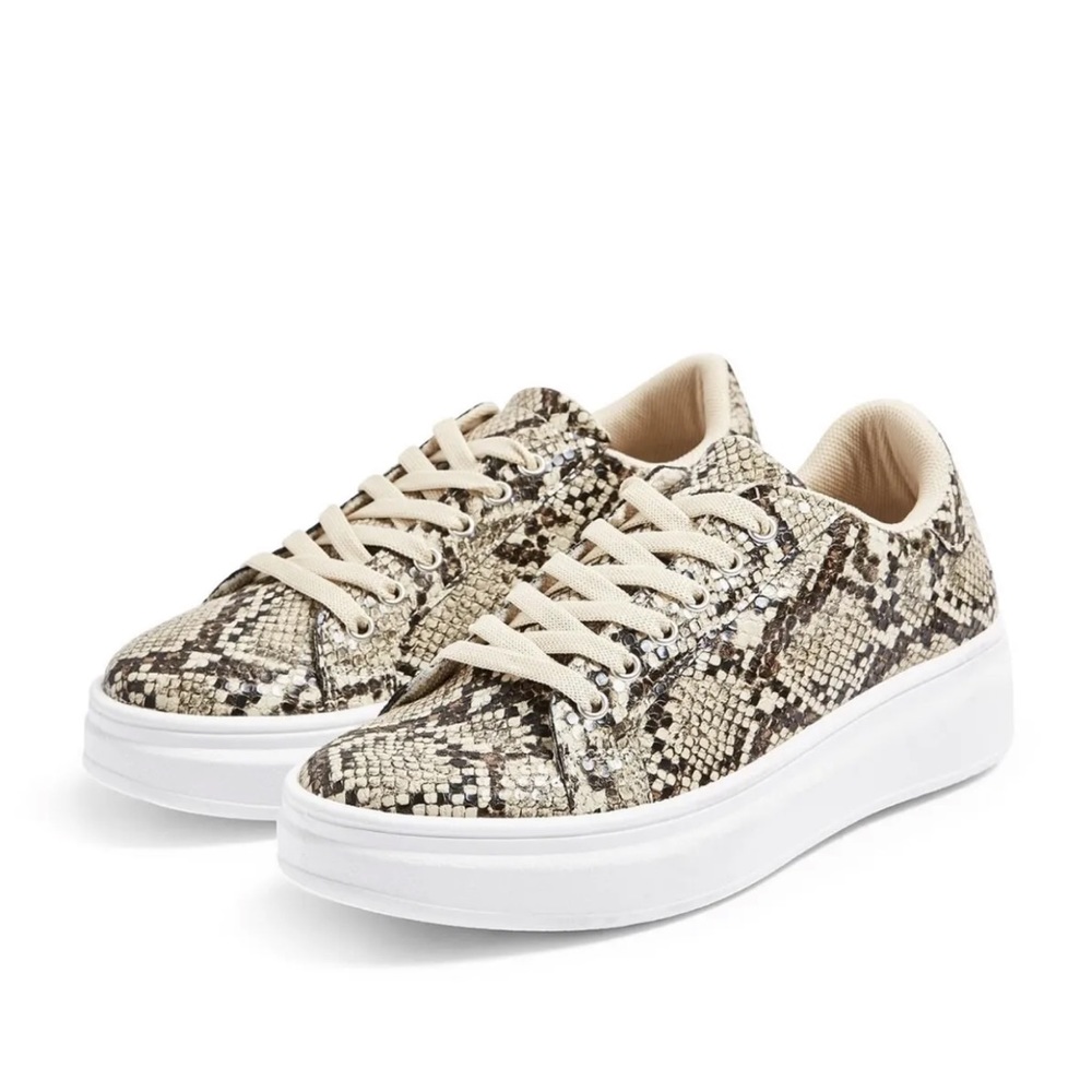 Topshop Snakeskin Platform Sneakers